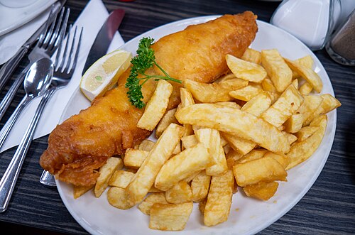 Illustrative Fish and chips photograph