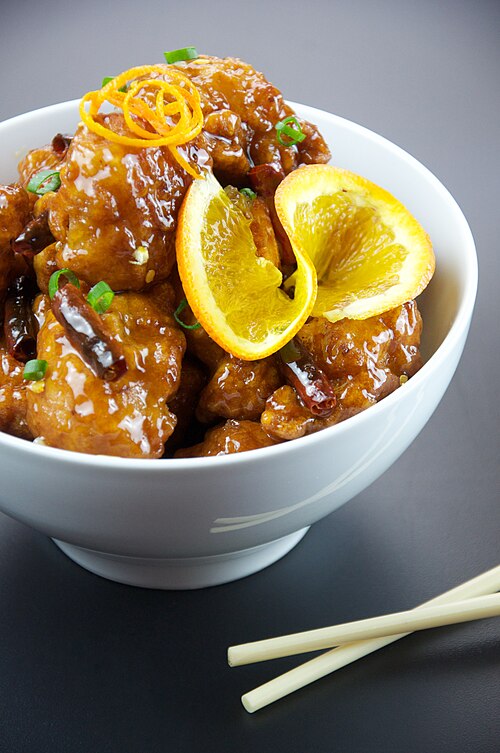Illustrative Orange chicken photograph